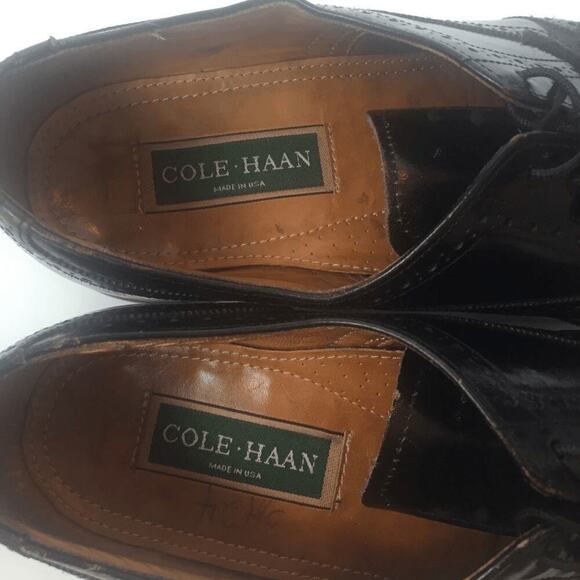 Cole Haan Classic Black Wingtip shoes size 10.5D - Picture 5 of 7